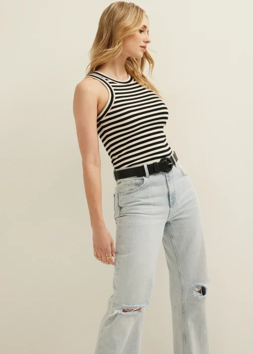 Gestreept singlet met structuur