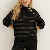 Gestreepte trui met lurex
