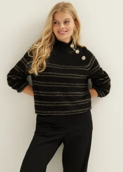 Gestreepte trui met lurex