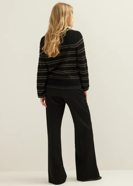 Gestreepte trui met lurex