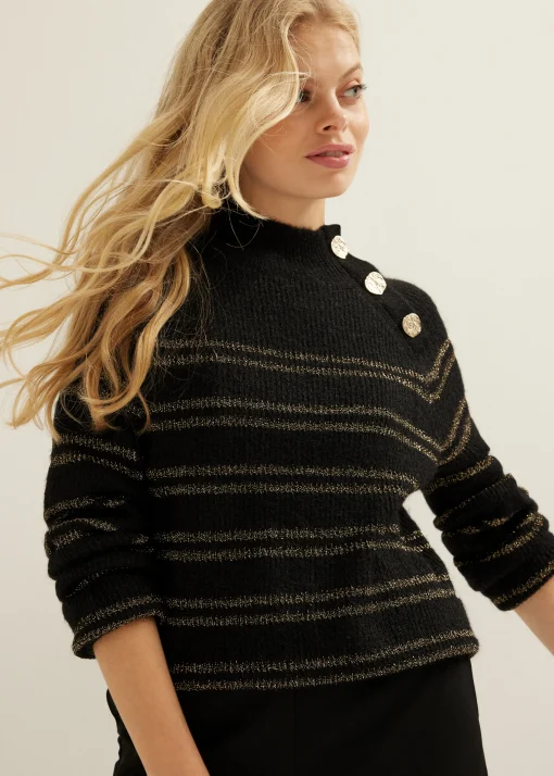 Gestreepte trui met lurex