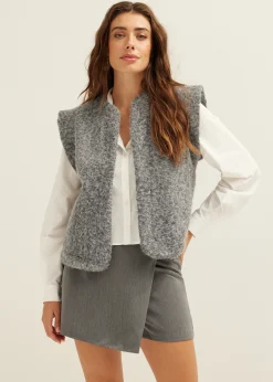 Gilet met wollen look