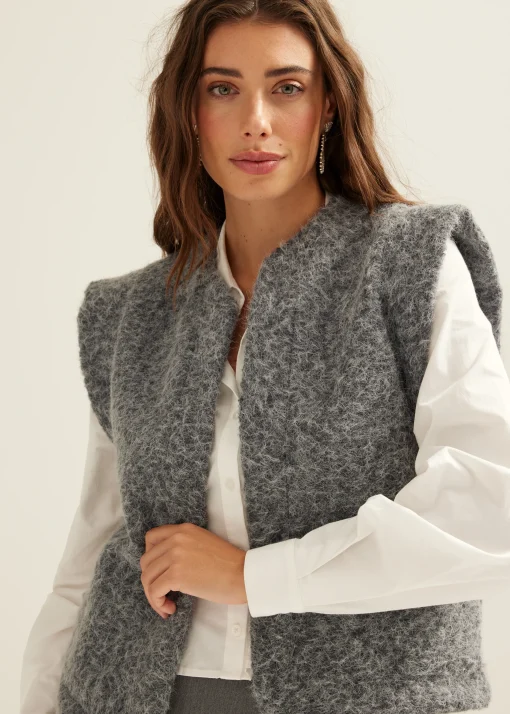 Gilet met wollen look