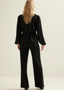 Glitter blouse met striksluiting
