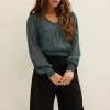 Glitter top met v-hals