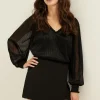 Glitter top met v-hals