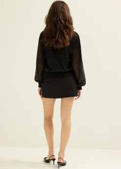 Glitter top met v-hals