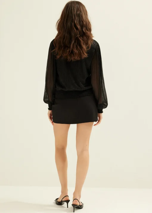 Glitter top met v-hals