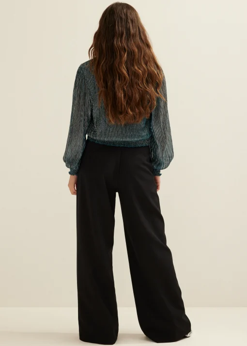 Glitter top met v-hals