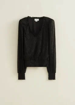 Glitter top met v-hals