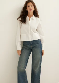 Korte blouse poplin