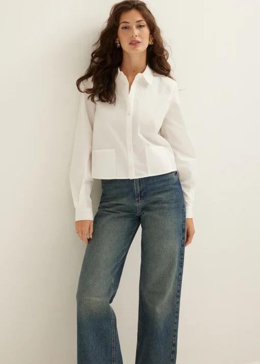 Korte blouse poplin