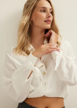Korte witte blouse