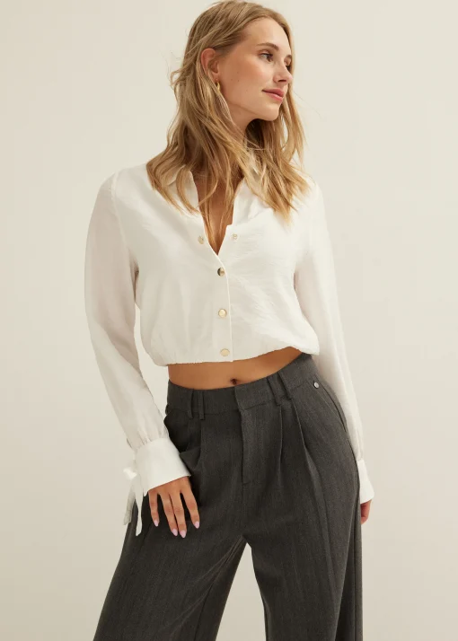 Korte witte blouse