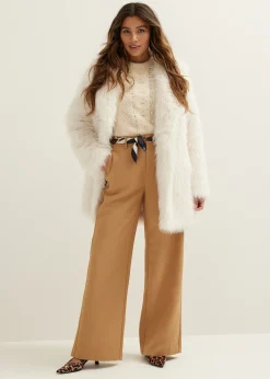 Lange faux fur jas