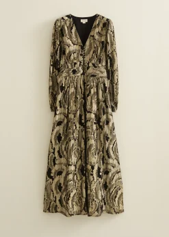 Maxi jurk jacquard