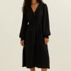 Maxi plisse jurk