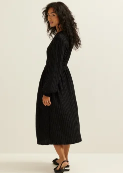 Maxi plisse jurk