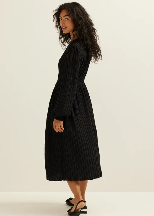 Maxi plisse jurk