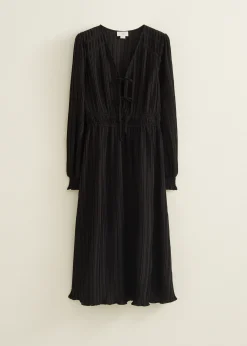 Maxi plisse jurk