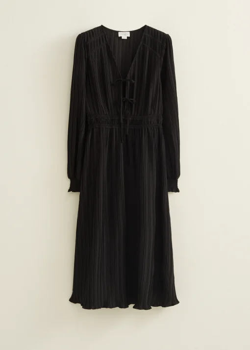 Maxi plisse jurk