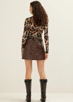 Mesh top met all-over print