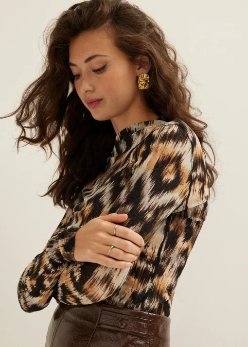 Mesh top met all-over print