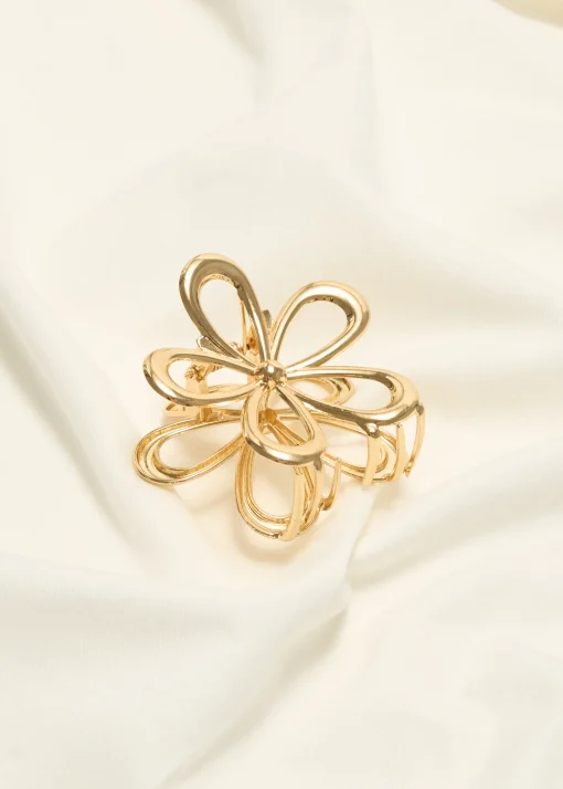 Metallic haarclip bloem