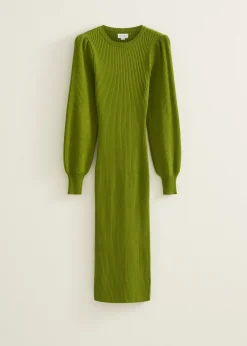 Midi jurk met rib