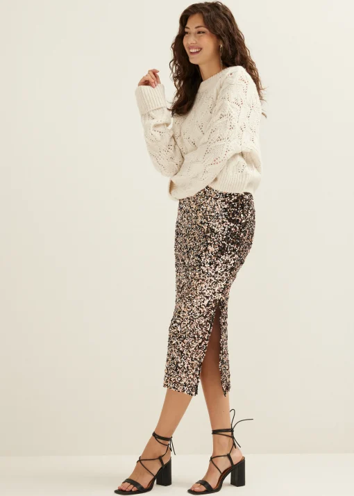 Midi pailletten rok
