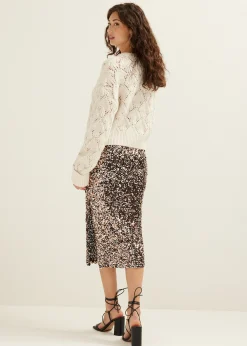 Midi pailletten rok