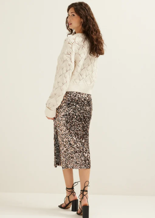 Midi pailletten rok