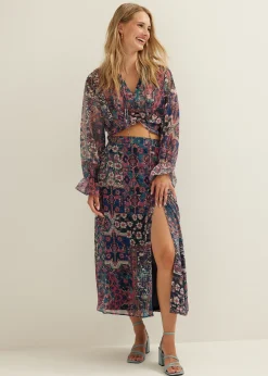 Midi rok met print