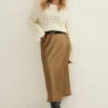 Midi rok satijn look