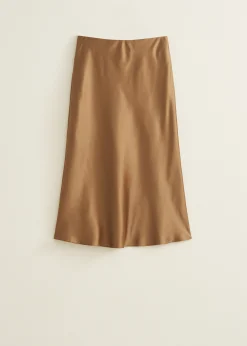 Midi rok satijn look