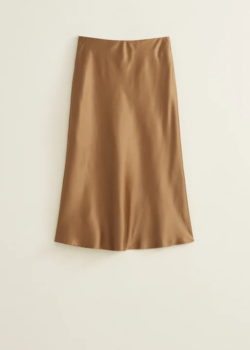 Midi rok satijn look