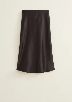 Midi rok satijn look
