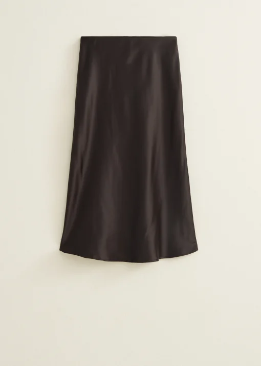 Midi rok satijn look