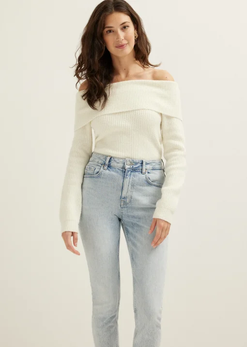 Off-shoulder trui