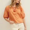 Oranje top met tape details