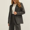 Oversized blazer gemêleerd