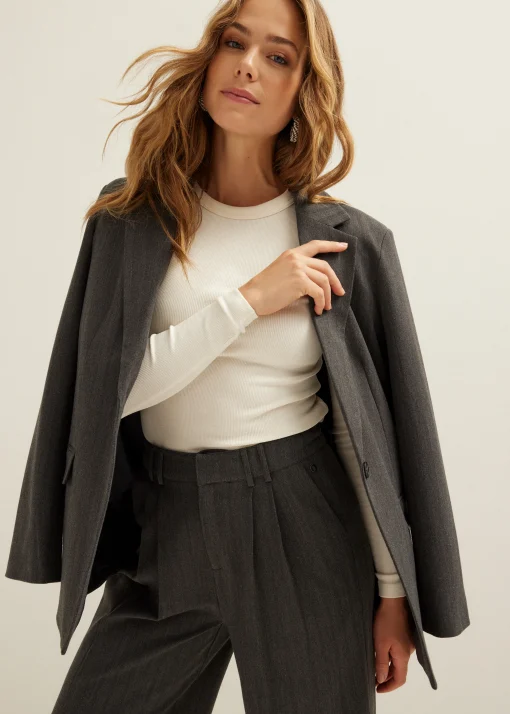 Oversized blazer gemêleerd
