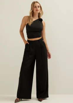 Pantalon met geplooide details