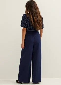 Pantalon met geplooide details