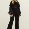 Pantalon met wide leg