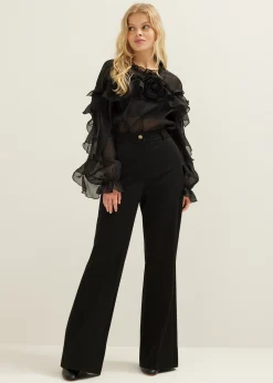Pantalon met wide leg