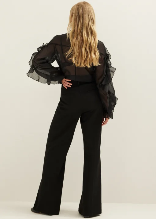Pantalon met wide leg