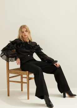 Pantalon met wide leg