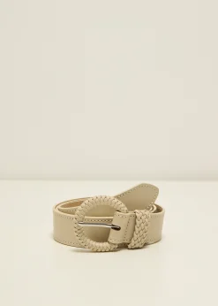 Riem met rotan look gesp