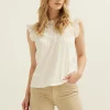 Singlet met plooi-en ruffle details